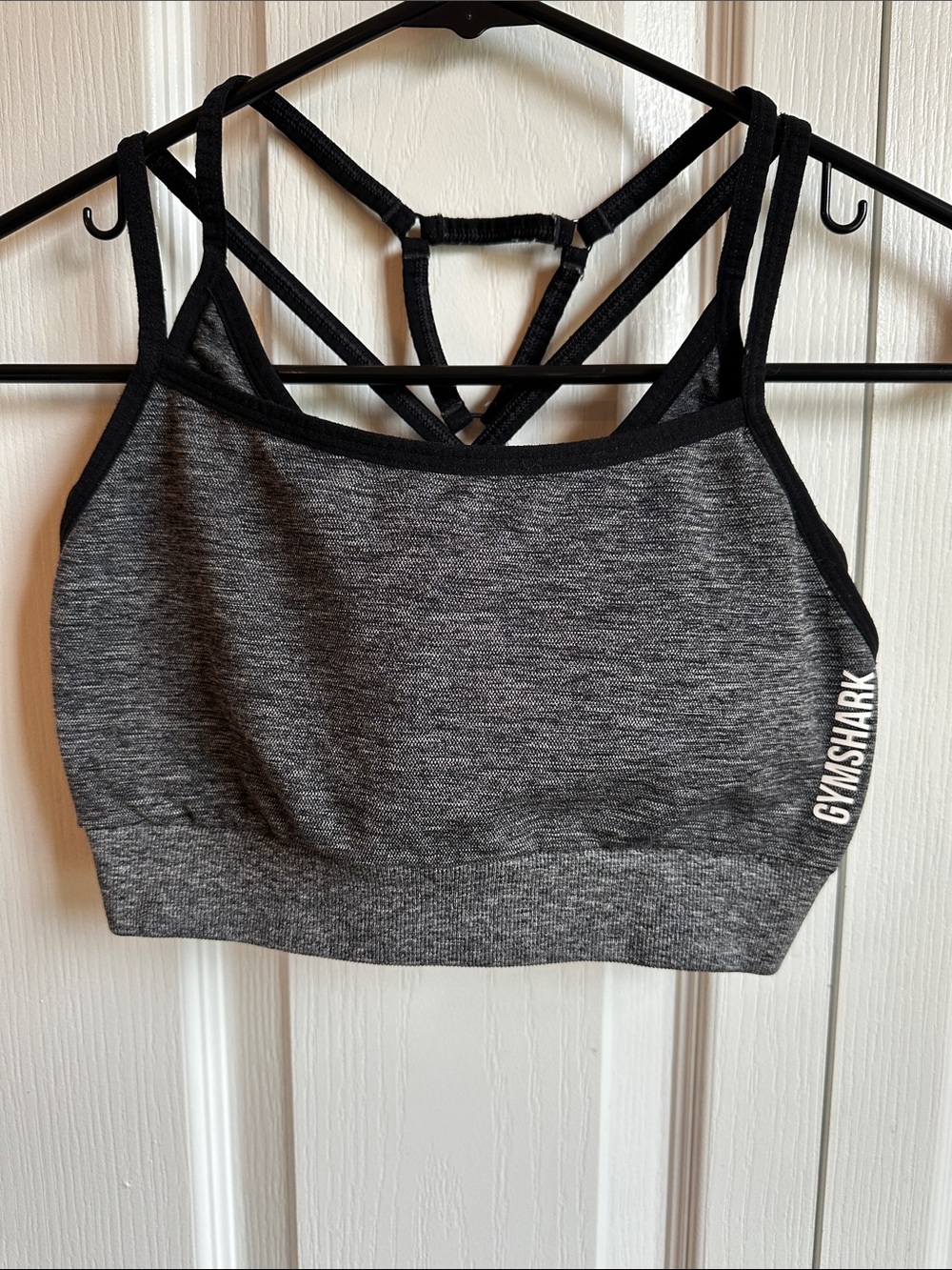 Gymshark Charcoal Gray Seamless Strappy Sports Bra